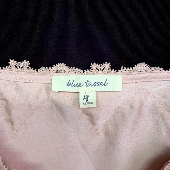 BLUE TASSEL at ANTHROPOLOGIE Lace Trim Straight Neck Tank Top — LARGE — NWT - Picture 6 of 13